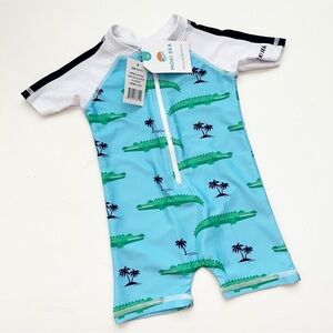Moki Sea 0-6mo Crocodile Swimsuit Rashguard onesie swimsuit